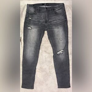 Hollister Charcoal Distressed Skinny Jeans